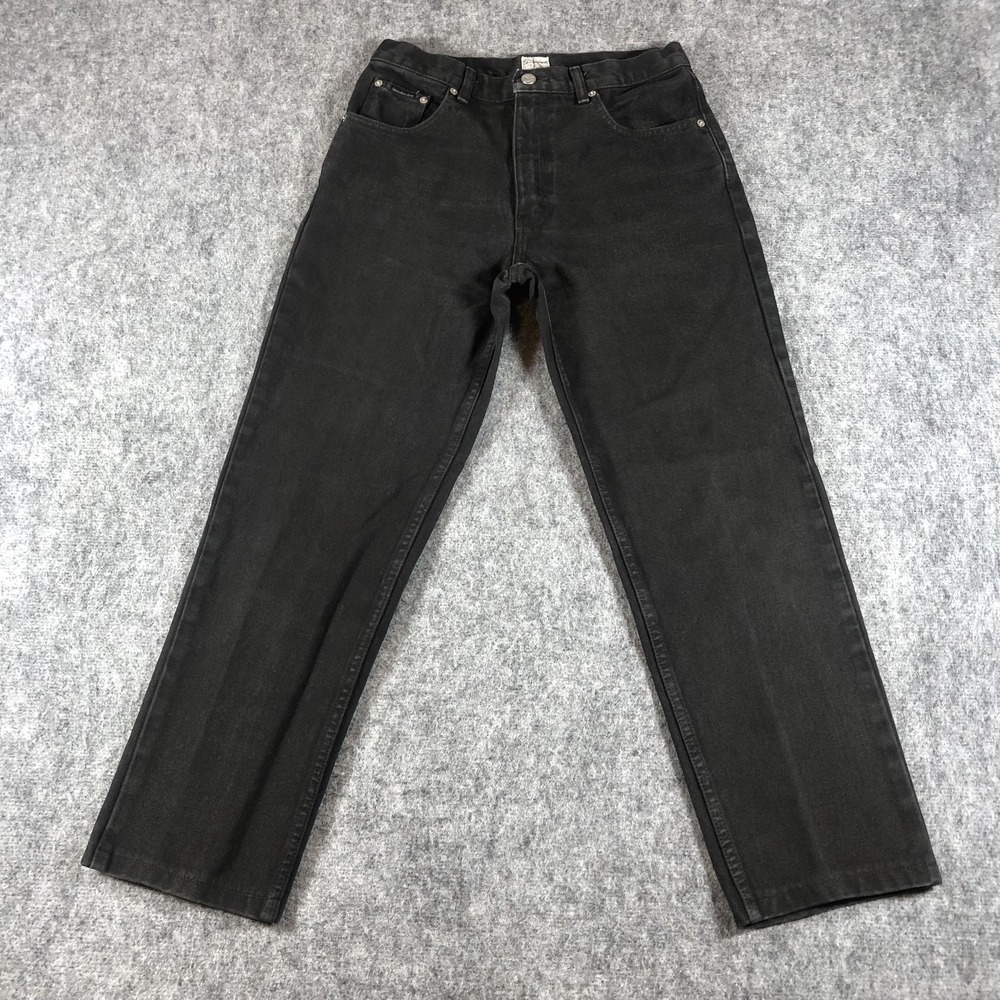Calvin Klein Jeans Womens‎ Jeans 29 Black Straight Leg 100% Cotton Denim Pants